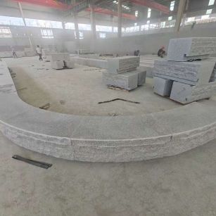 南通 芝麻白异形坐凳，自然面光面弧形加工