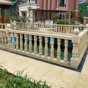 南通黄金麻花岗岩石材栏杆，扶手，将军柱，花瓶柱