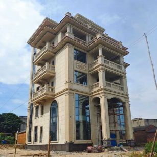 南通 黄金麻花岗岩石材别墅外墙干挂搭配（雕花栏杆花瓶柱门楼罗马柱）