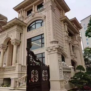 南通 黄金麻花岗岩别墅外墙干挂效果展示