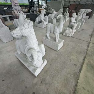 南通 芝麻白花岗岩造型立体雕刻——十二生肖
