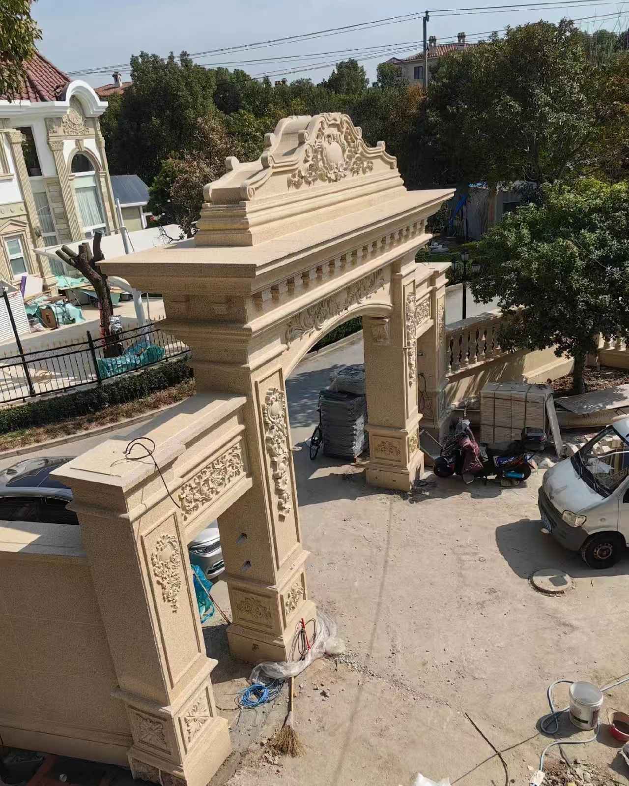 南通 黄金麻荔枝面花岗岩别墅门楼